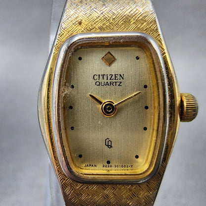 Citizen CQ Watch Women 16mm Champagne Dial Gold Tone 3220324099 New Battery1