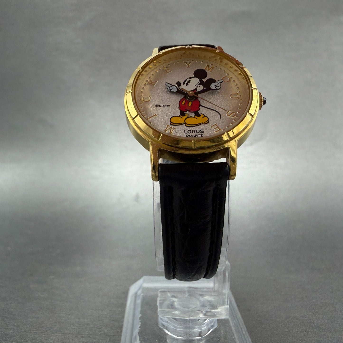 Seiko Lorus Mickey Watch Women 26mm Silver Dial Gold Tone V811-1410 New Battery5