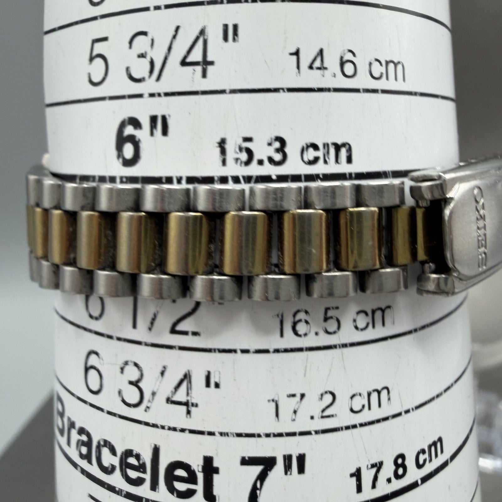 Seiko Watch Women 24mm Gold Dial Two Tone Daydate Round 7n83-0041 New Battery 5D10