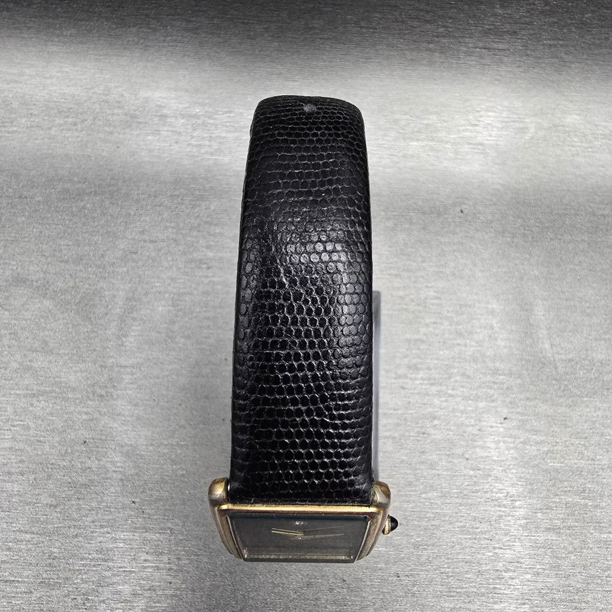 Pulsar Tank Watch Men 24mm Black Dial Gold Rectangle V320-5059 New Battery JP4