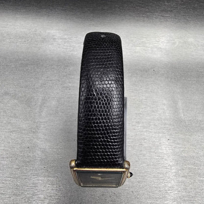 Pulsar Tank Watch Men 24mm Black Dial Gold Rectangle V320-5059 New Battery JP4
