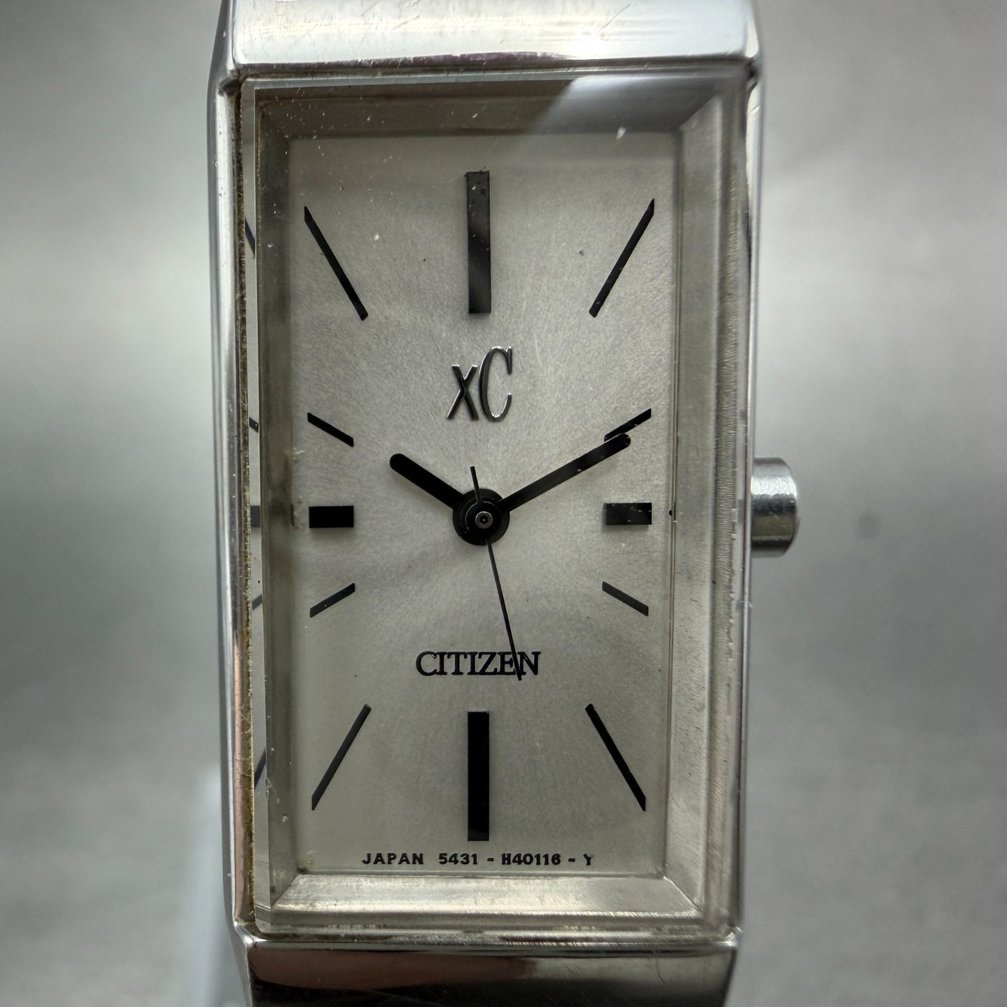 Citizen XC Tank Watch Women 15mm Silver Dial Silver Tone 5431-H23214 New Battery1