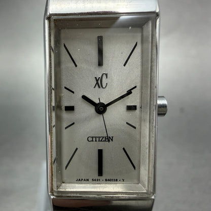Citizen XC Tank Watch Women 15mm Silver Dial Silver Tone 5431-H23214 New Battery1