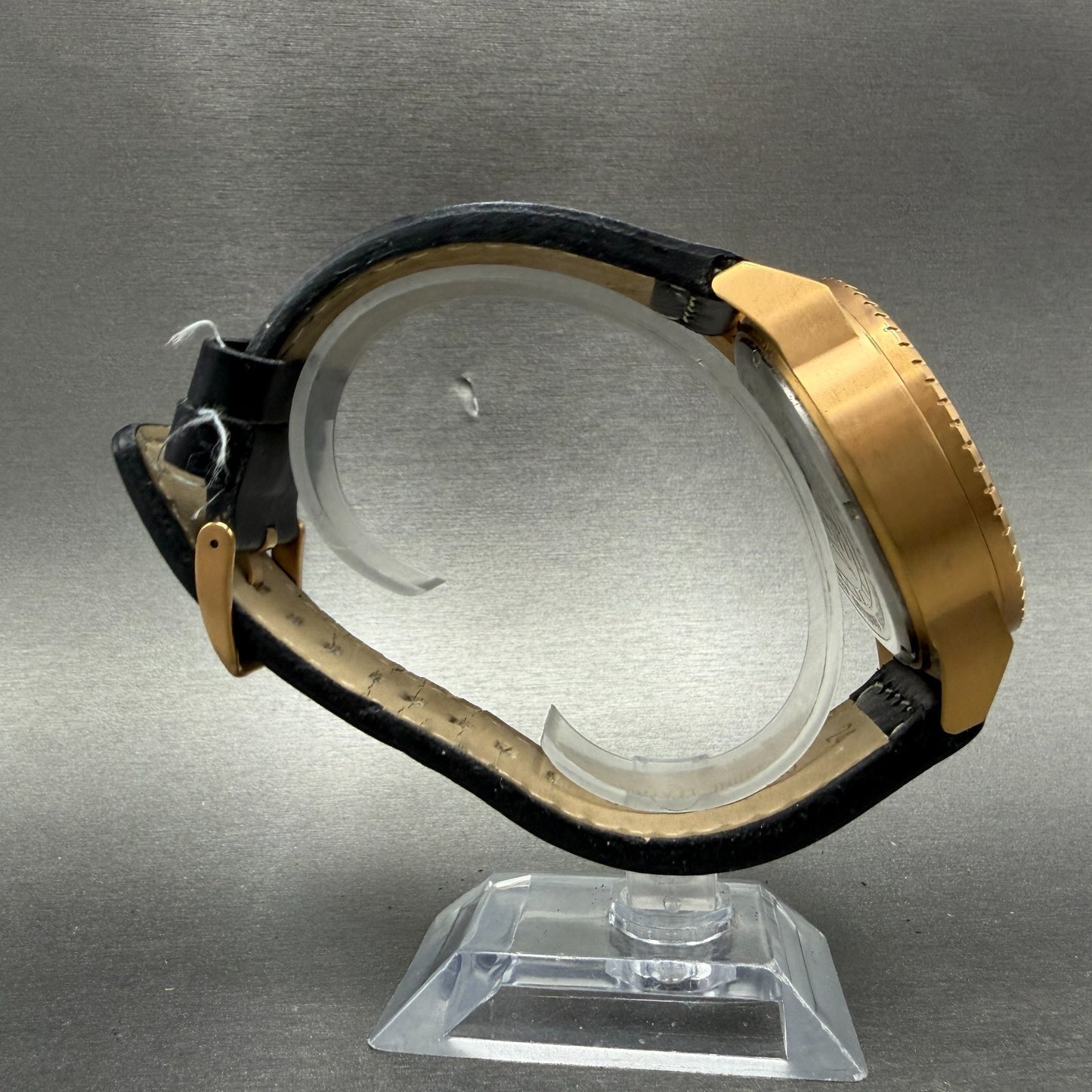 Invicta Watch Men 46mm Black Dial Rose Gold Tone Date 1112 Round New Battery8