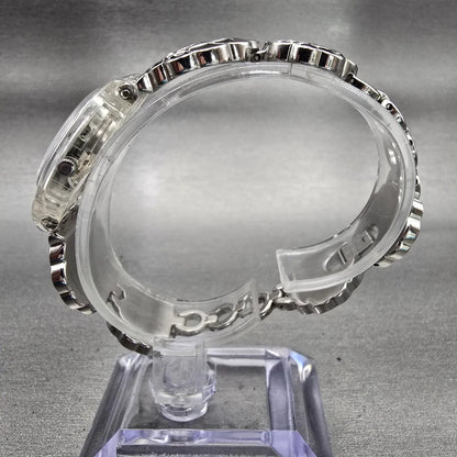 Swatch Revue Star Watch Women 25mm Gray Dial Clear Case Round LM130G New Battery6