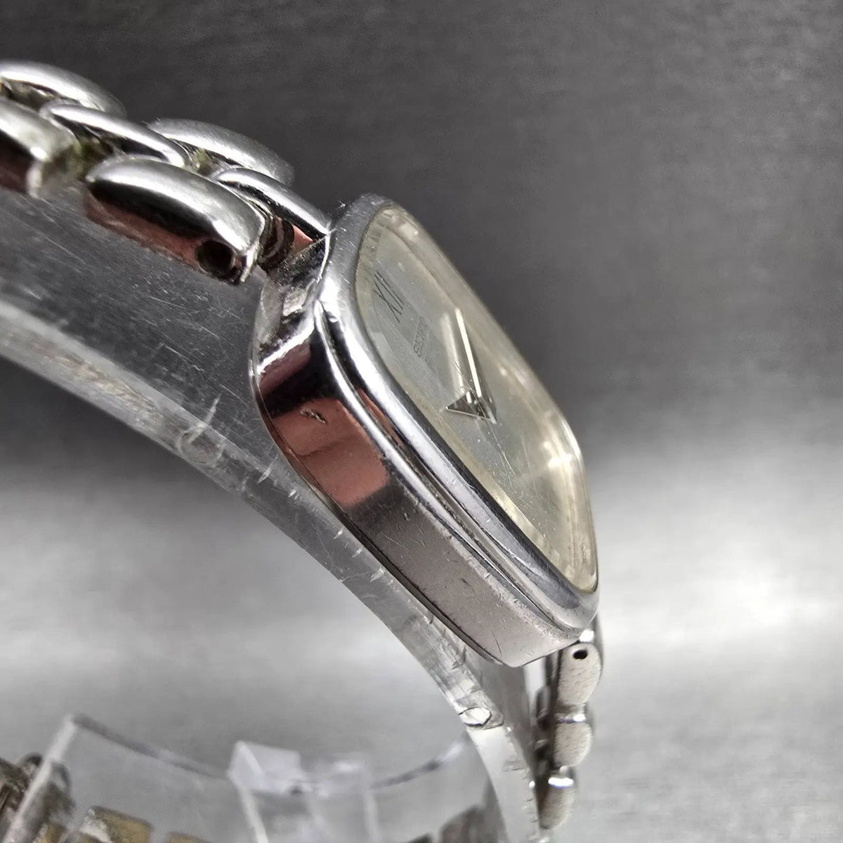 Seiko Watch Women 18mm Silver Dial Silver Tone Rectangle 1400-5190 New Battery3