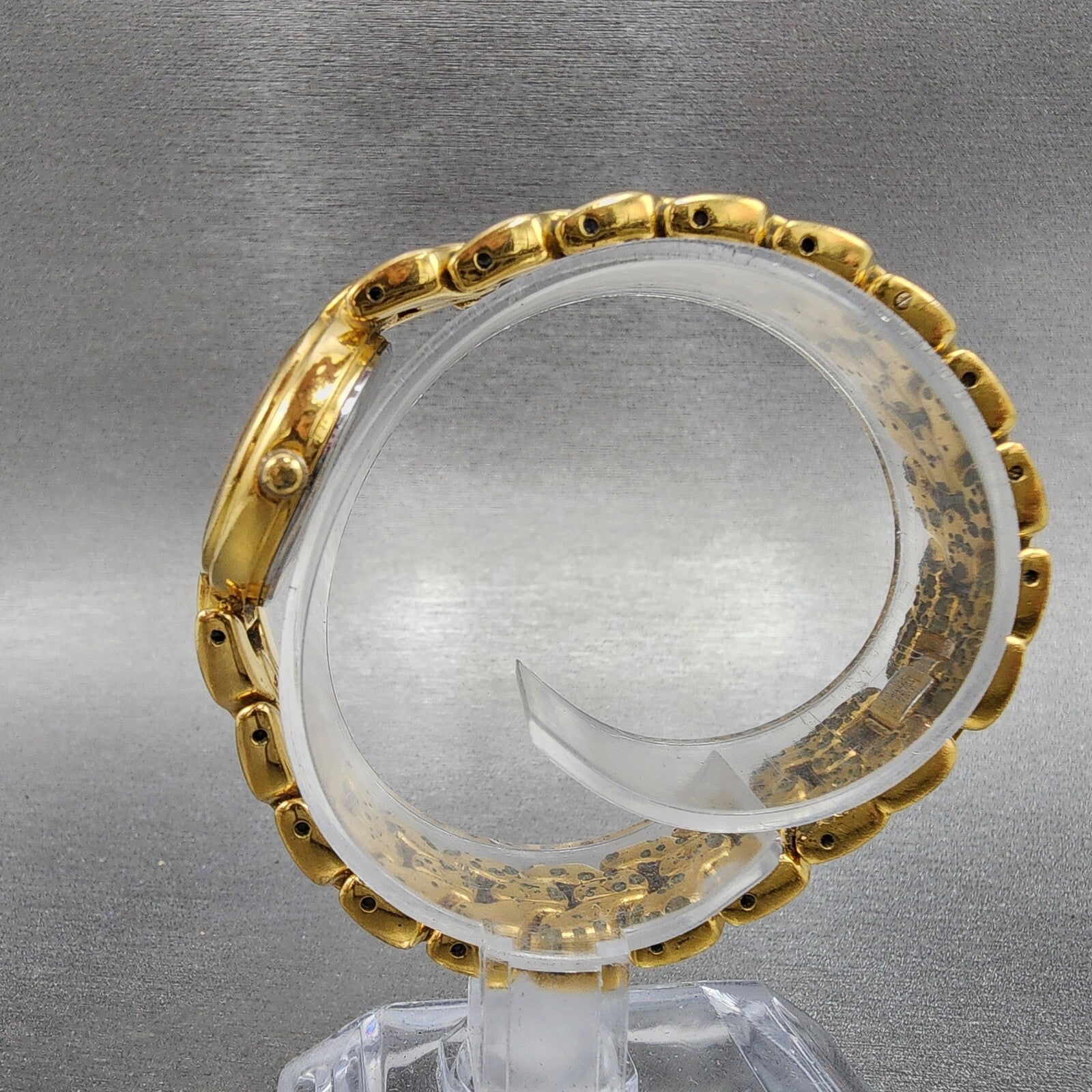 Seiko Watch Women 23mm Black Dial Gold Tone Date Round 7N820248 New Battery6