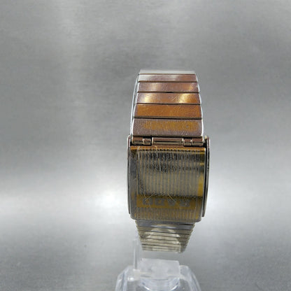 Rado Diastar Watch Men 29mm Gold Dial Gold Tone Rectangle 132.9505.3 New Battery
