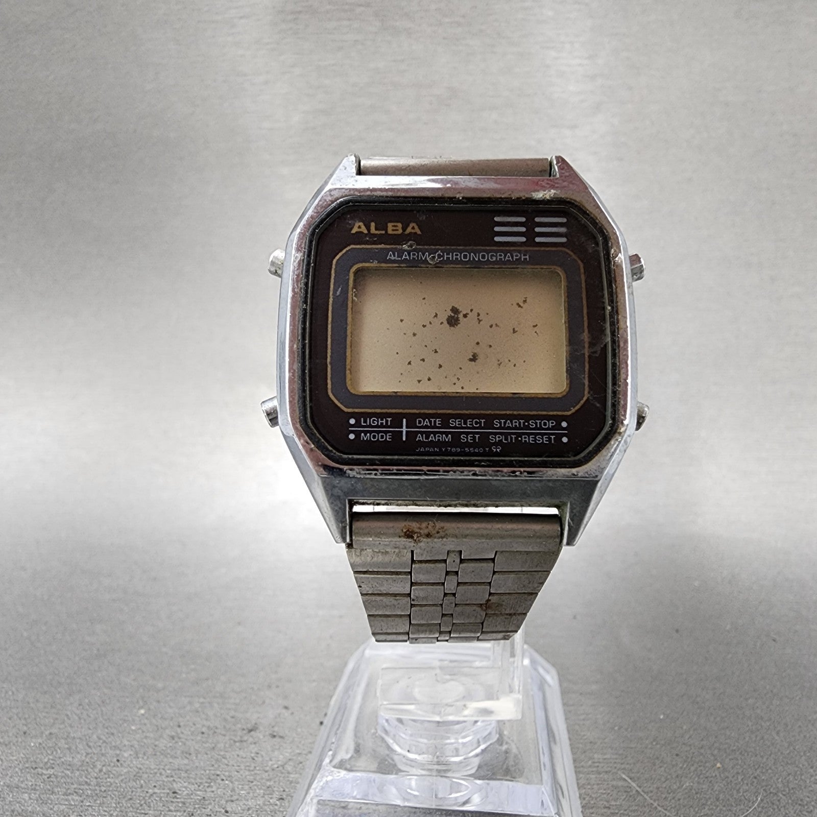 Seiko Alba Digital Watch Men 34mm Alarm Chronograph Daydate Y7895500 PARTS6