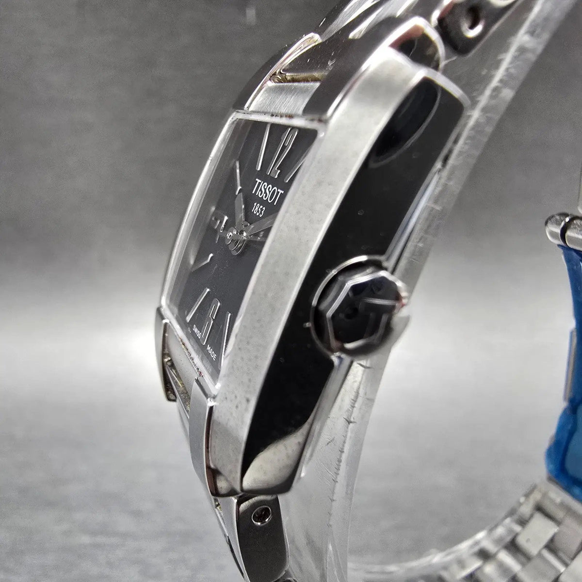 Tissot T-Trend Tank Watch Women 22mm Black Dial Steel Rectangle New Battery2