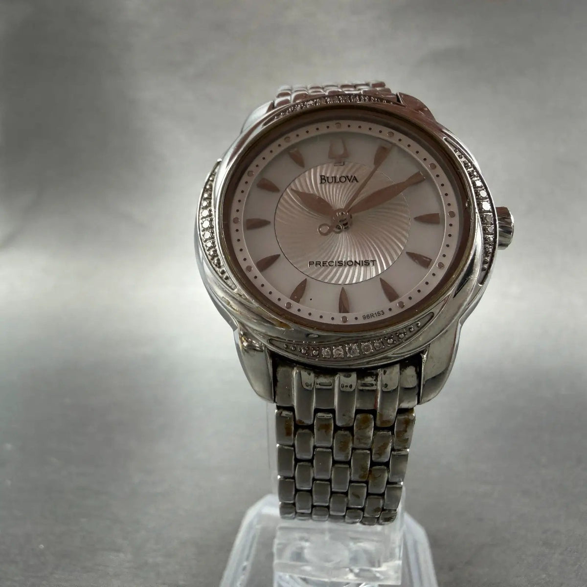 Bulova Precisionist Watch Women 31mm MOP Dial Silver Tone 96R153 New Battery5