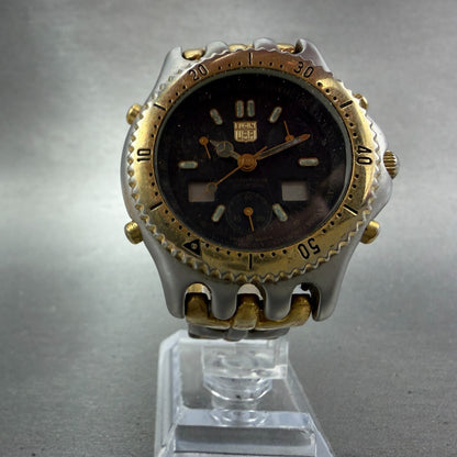 Elgin Dive Watch Men 39mm Black Dial Two Tone Ana Digi Alarm Chrono FK-698 PARTS6