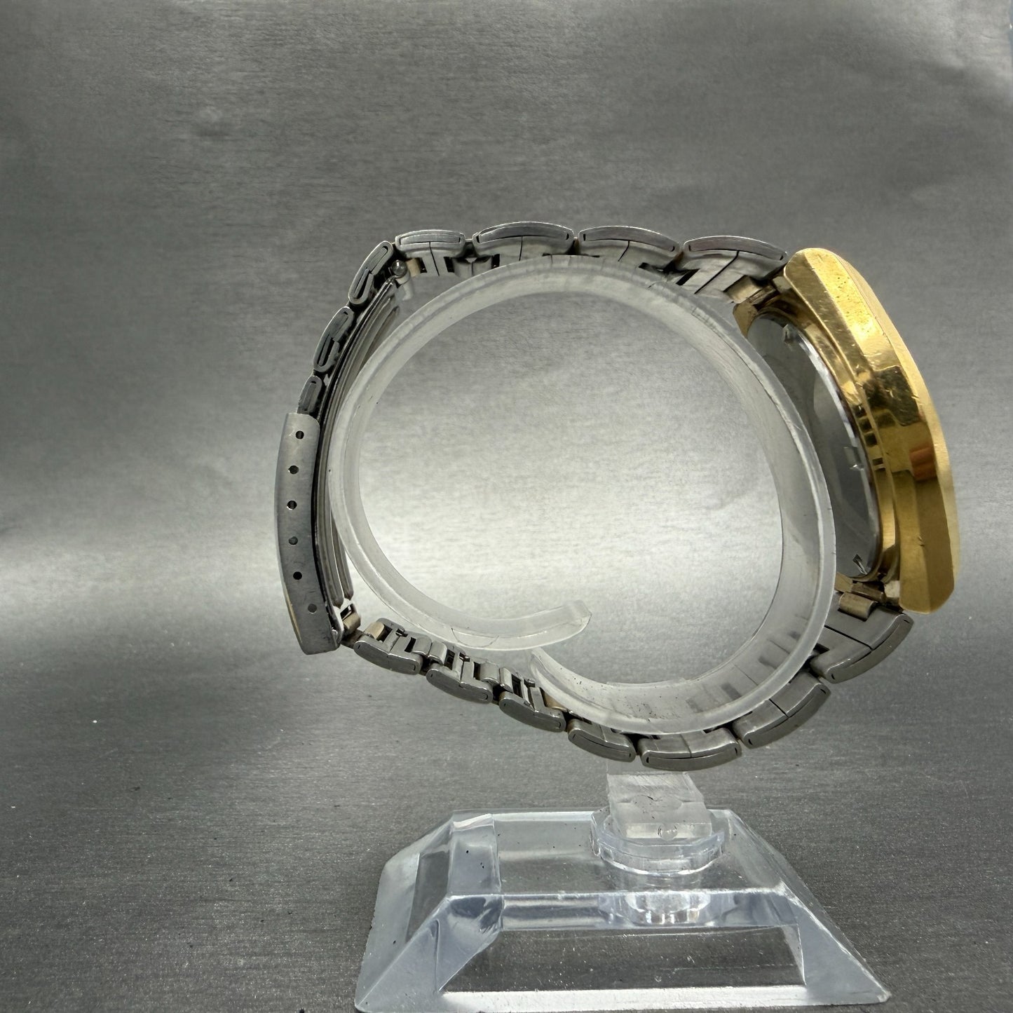 Seiko Automatic Watch Men 37mm Champagne Dial Gold Daydate 6309-5059 Runs VTG8