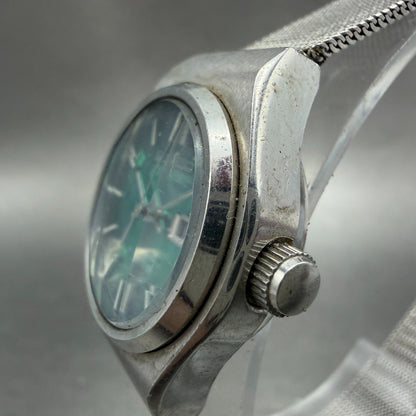 Seiko Automatic Watch Women 25mm Green Dial Silver Tone Daydate 2706-0380 Runs2