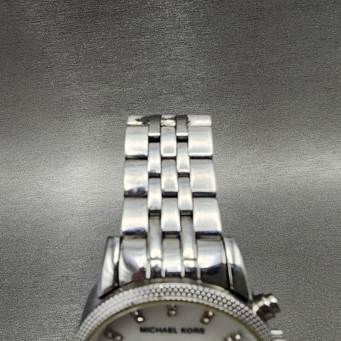 Michael Kors Ritz Chronograph Watch Women 37mm MOP Dial Steel Round New Battery4