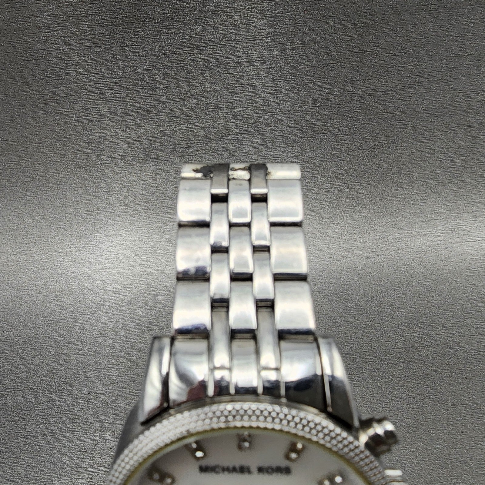 Michael Kors Ritz Chronograph Watch Women 37mm MOP Dial Steel Round New Battery4