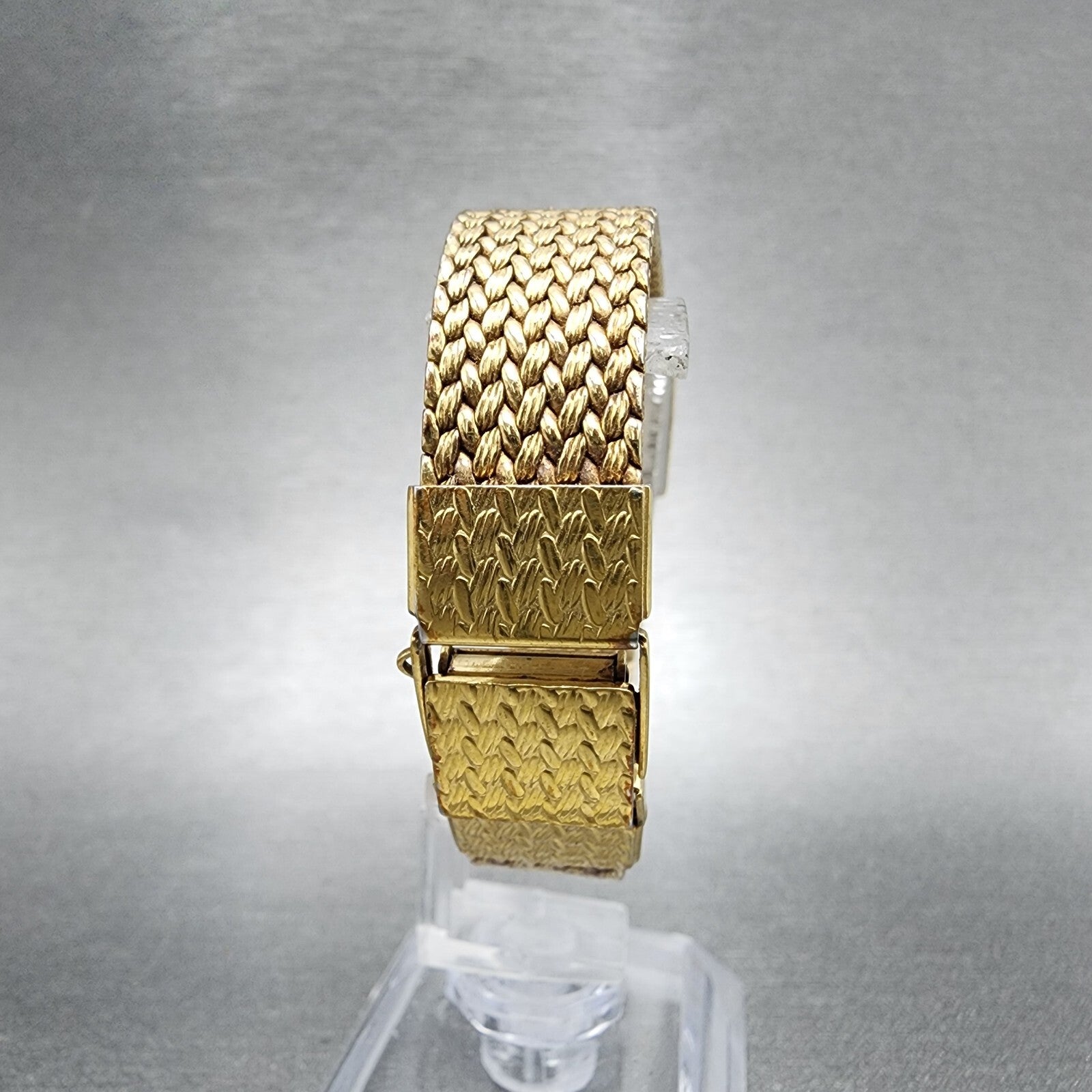 Seiko Exceline Watch Women 18mm Gold Dial Gold Tone Tank Rectangle New BatteryA17