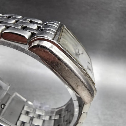 Bulova Tank Watch Women 22mm Silver Dial Silver Tone Rectangle 96L006 New Batt3