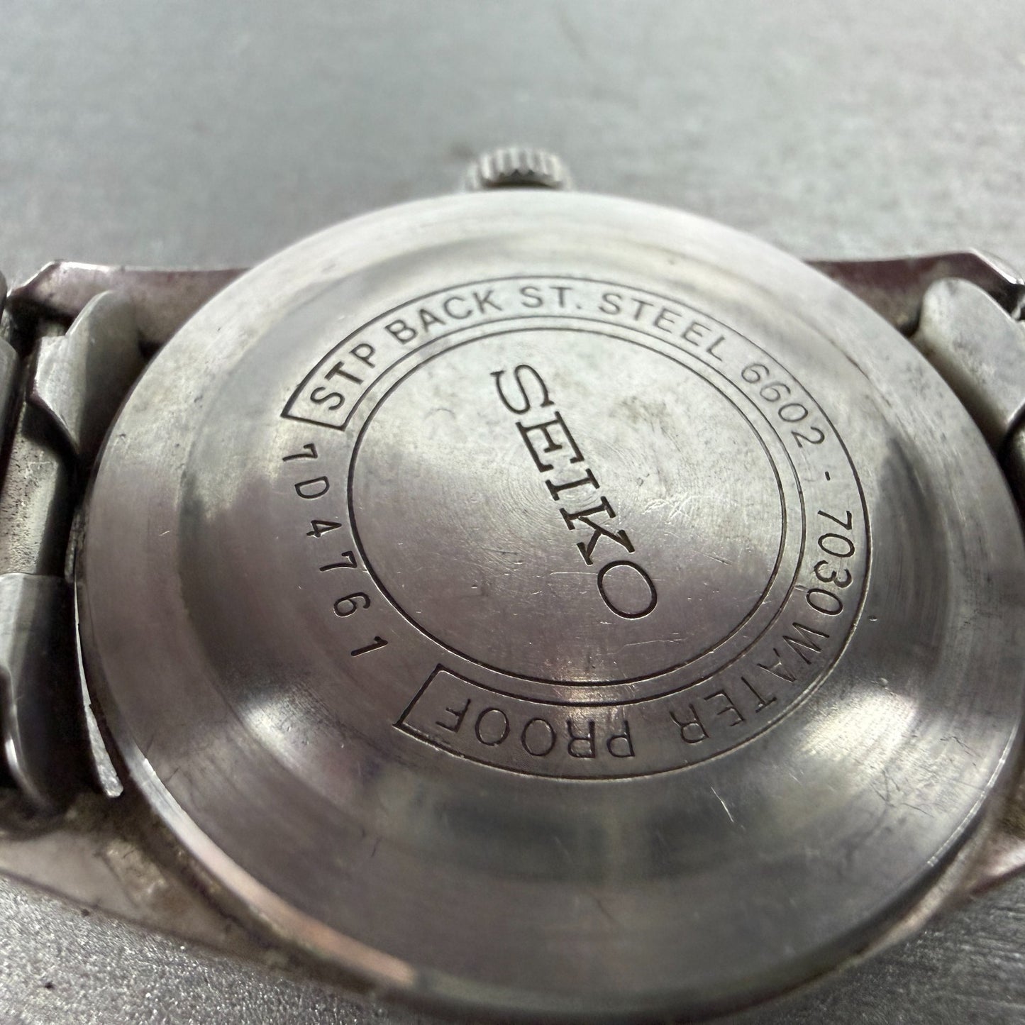 Seiko Sportsman Watch Men 34mm Silver Dial Steel Date Manual 6602-7030 Runs VTG9