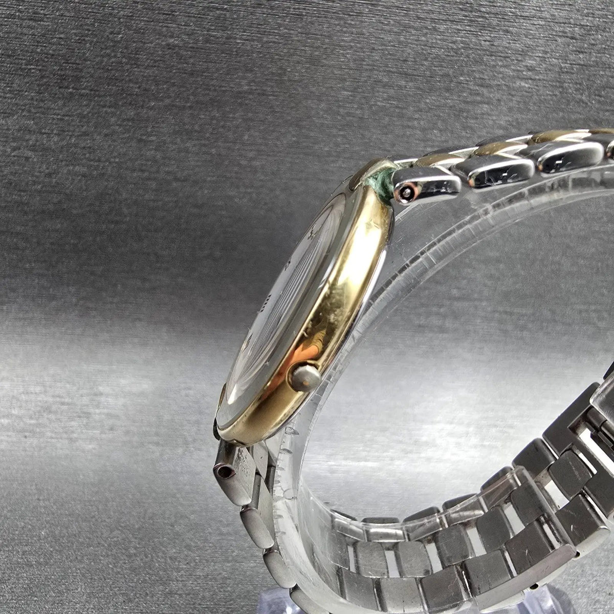 Seiko Lassale Watch Men 33mm White Dial Gold Tone Round 5A54-2000 New Battery2