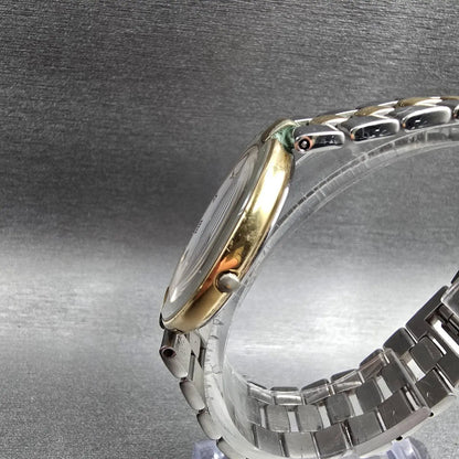Seiko Lassale Watch Men 33mm White Dial Gold Tone Round 5A54-2000 New Battery2