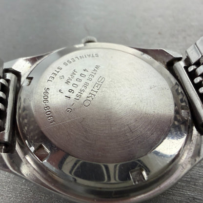 Seiko Lord Matic Watch Men 37mm Silver Dial Silver Tone Daydate 5606-8061 Runs9