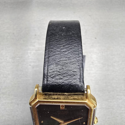 Seiko Watch Men 26mm Black Dial Two Tone Rectangle 5P30-5A79 New Battery Vintage4