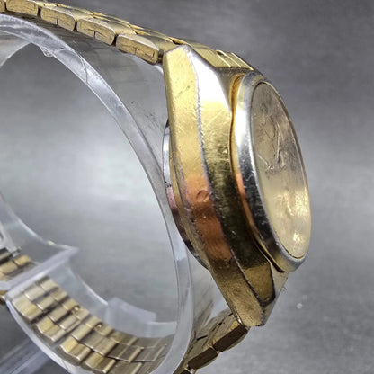 Seiko Automatic Watch Women 25mm Champagne Dial Gold Tone Daydate 4206-0469 Runs3