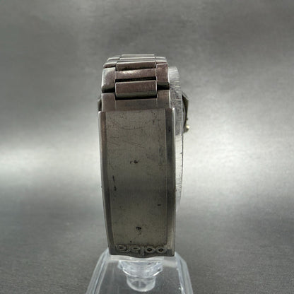 Witttnauer Polara RED LED Watch Men 35mm Silver Tone Vintage PARTS8