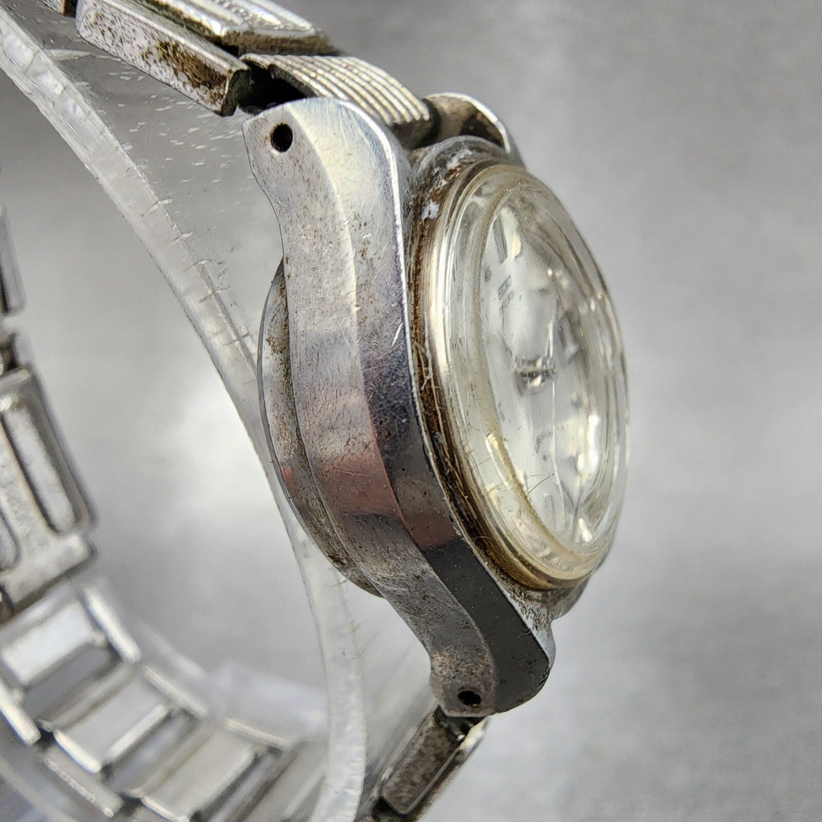 Seiko Matic Lady Watch Women 20mm Silver Dial Silver Tone Date 25170261 Runs3