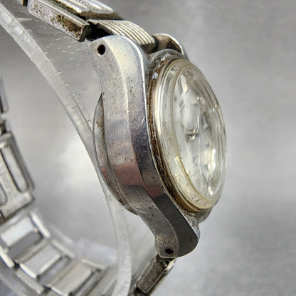 Seiko Matic Lady Watch Women 20mm Silver Dial Silver Tone Date 25170261 Runs3