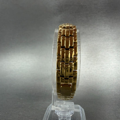 Seiko Tank Watch Women 14mm MOP Dial Gold Tone Rectangle 2e20-7609 New BatteryAB7