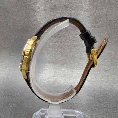 Bulova Marine Star Dive Watch Women 28mm Black Dial Gold Tone Date 98M31 PARTS7