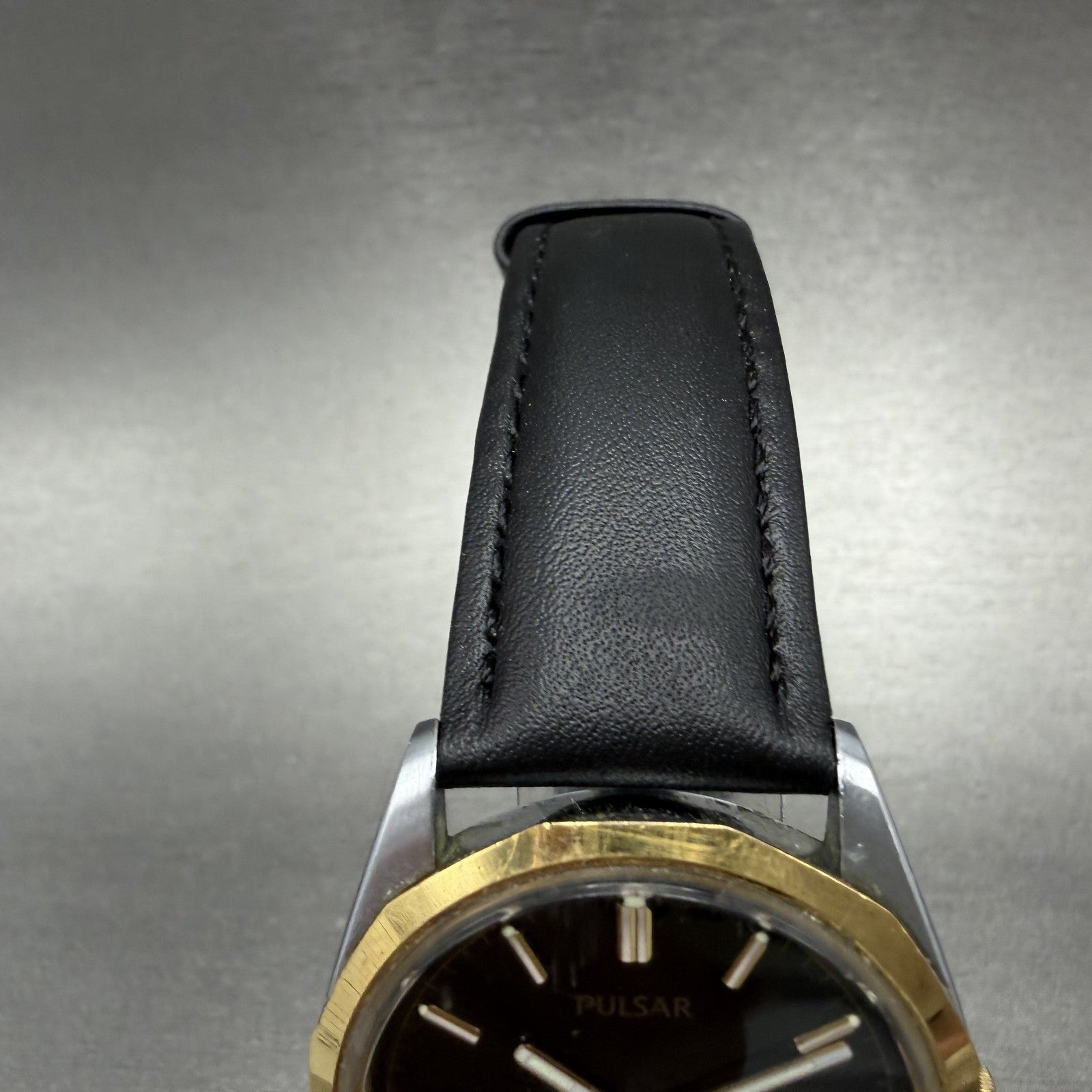 Seiko Pulsar Watch Men 35mm Black Dial Two Tone Daydate Y148-8070 New Battery4