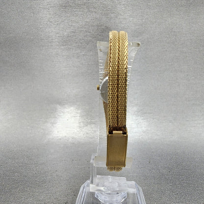 Armitron Deauville Diamond Watch Women 15mm Gold Dial Gold Tone Oval New Battery7