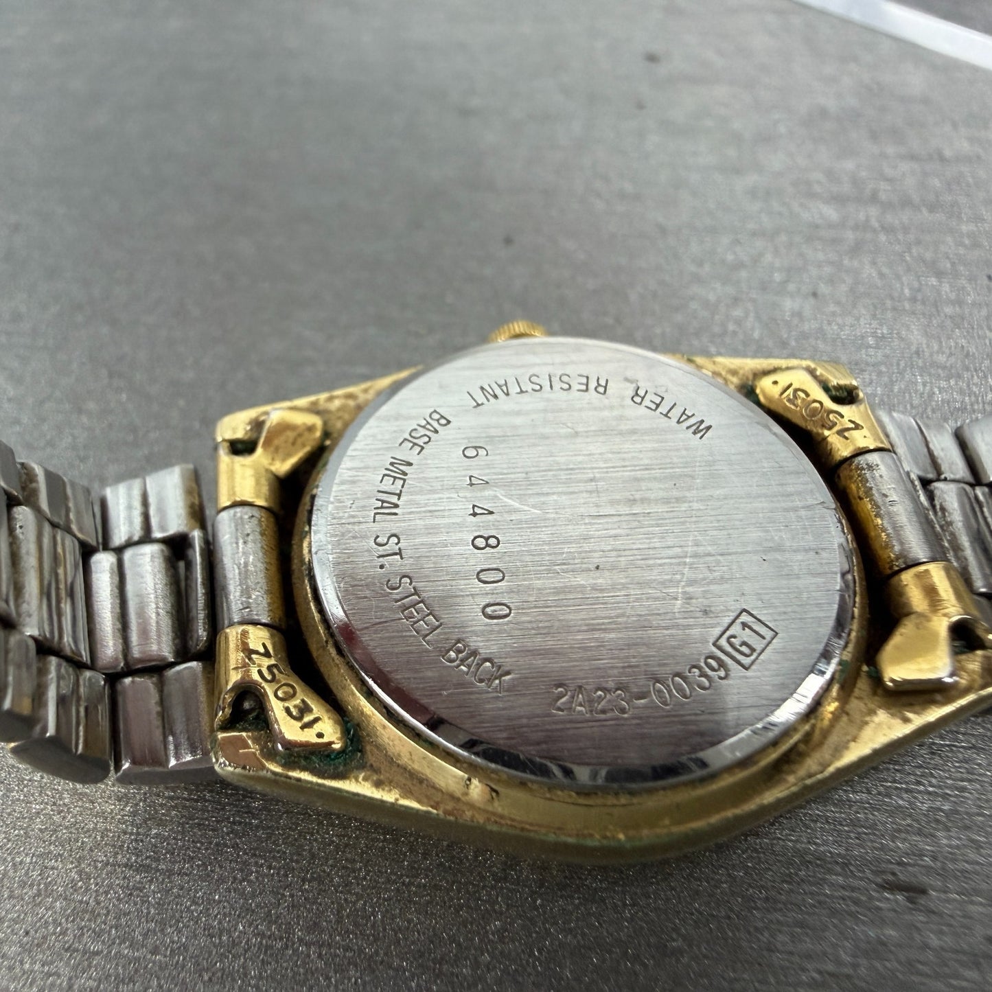 Seiko SQ Watch Women 25mm Gold Dial Gold Tone Daydate Round 2A23-0039 NewBat MG59