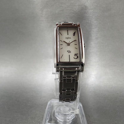 Seiko ALBA Ingenu Tank Watch Women 17mm MOP Dial Silver Tone Rectangle New Batt5