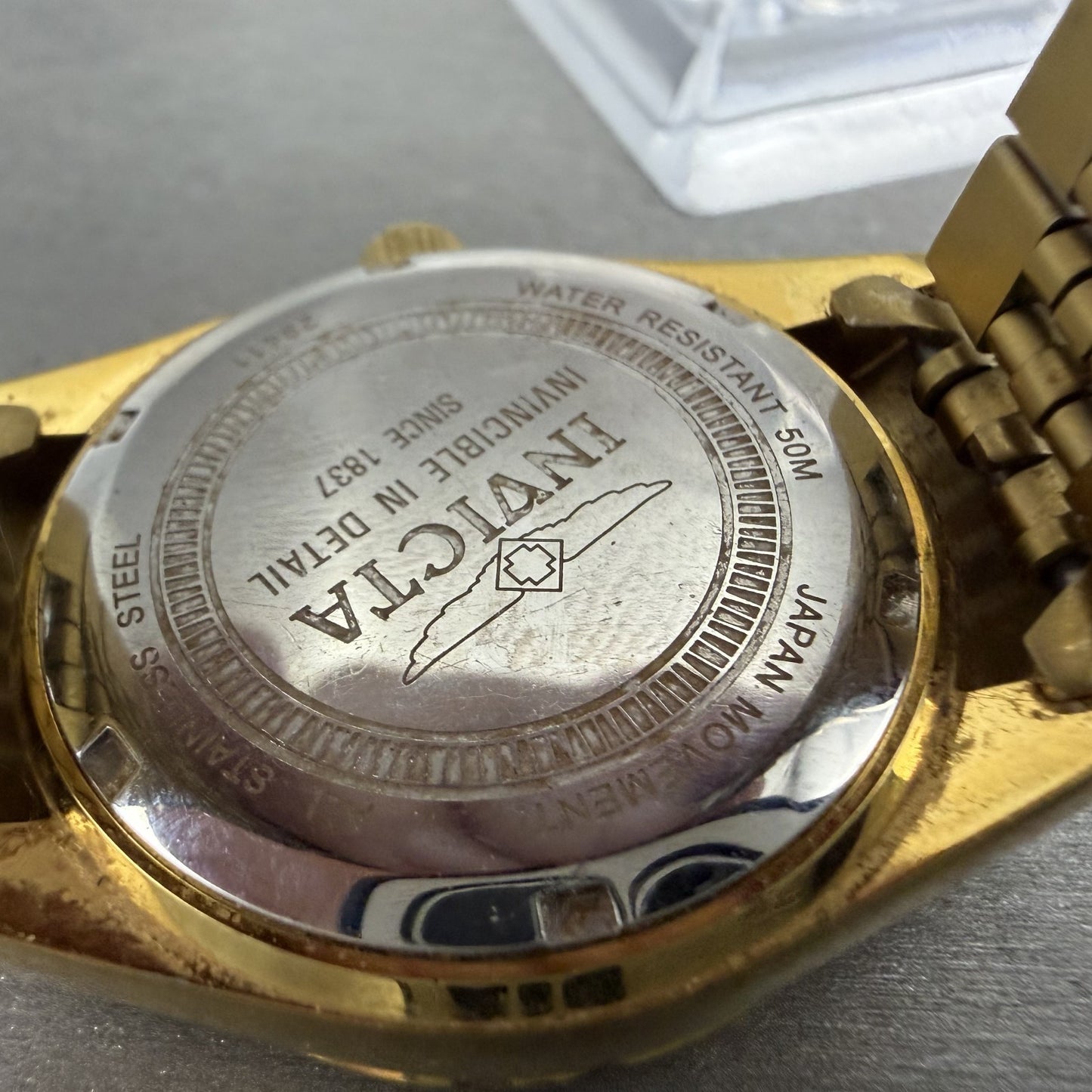 Invicta Watch Women 36mm Gold Dial Gold Tone Round 29411 New Battery9