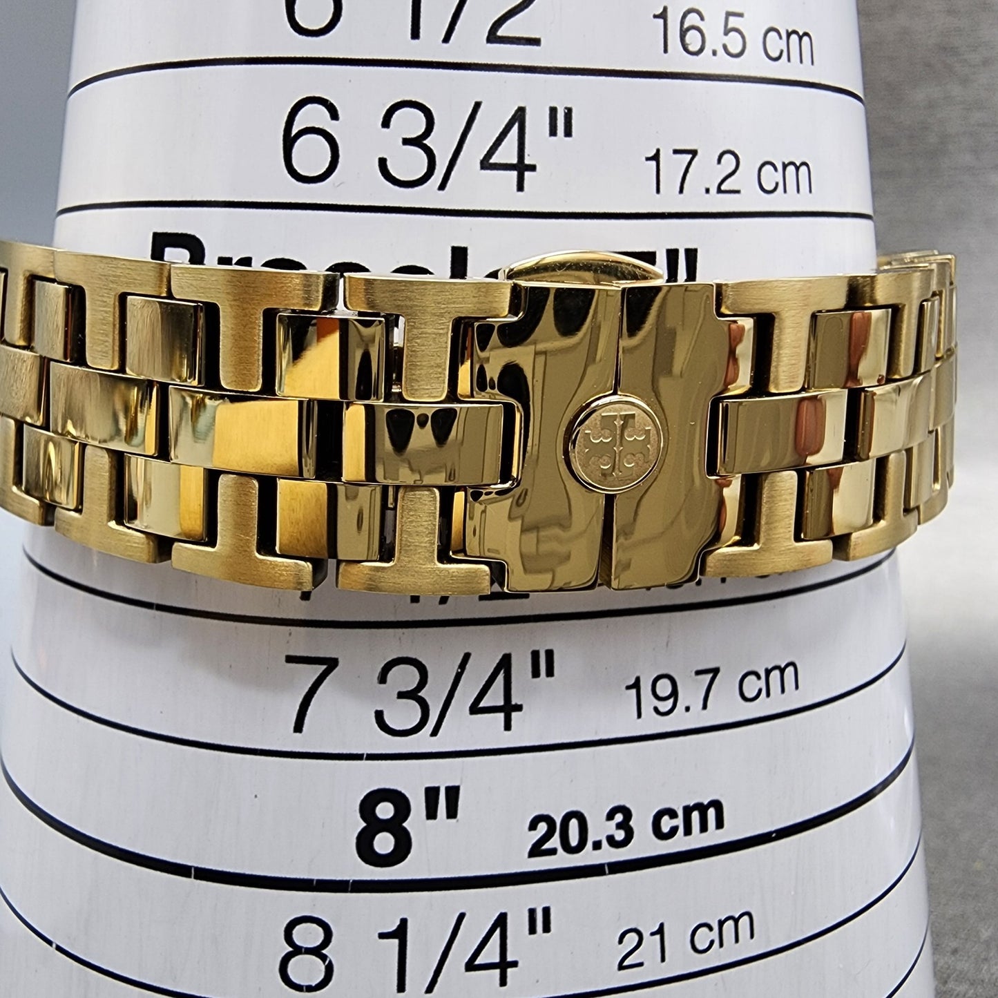Tory Burch The Tory Watch Women 34mm Red Dial Gold Tone Round TBW105611