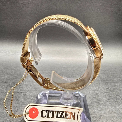 Citizen Watch Women 28mm Champagne Dial Gold Tone Round 4-1509966k Manual Wind8