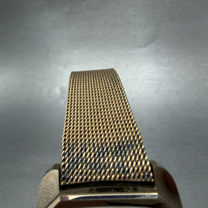 Rado Diastar Watch Men 31mm Black Dial Gold Tone Date Rectangle 171.8697 New Bat4