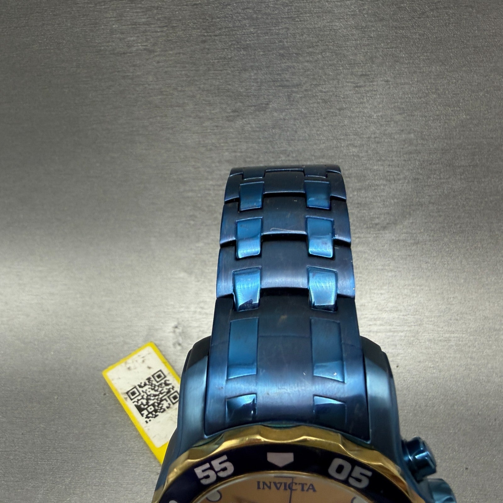 Invicta Pro Diver Watch Men 49mm Gold Dial Blue Tone Daydate Round 15044 New Bat4