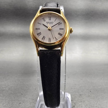 Seiko Watch Women 20mm White Dial Gold Tone Round 2Y01-0A10 New Battery Vintage5