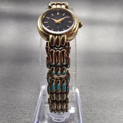 Citizen CQ Watch Women 16mm Black Dial Gold Tone Round 2250-242840 New Battery5