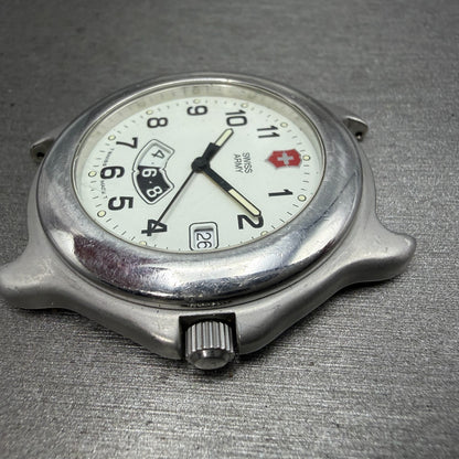 Victorinox Swiss Army Officer Dual Time Watch Men 40mm White Dial Steel PARTS5