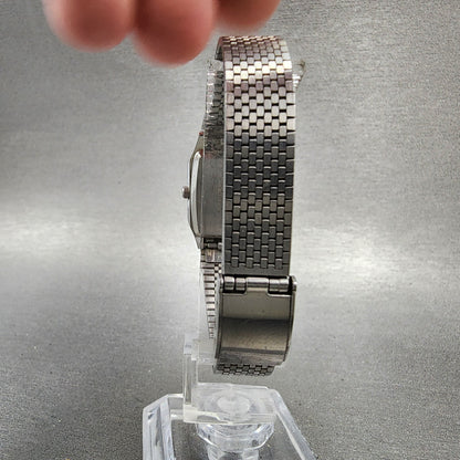Ricoh Tank Watch Women 20mm White Dial Silver Tone Octagon New Battery7