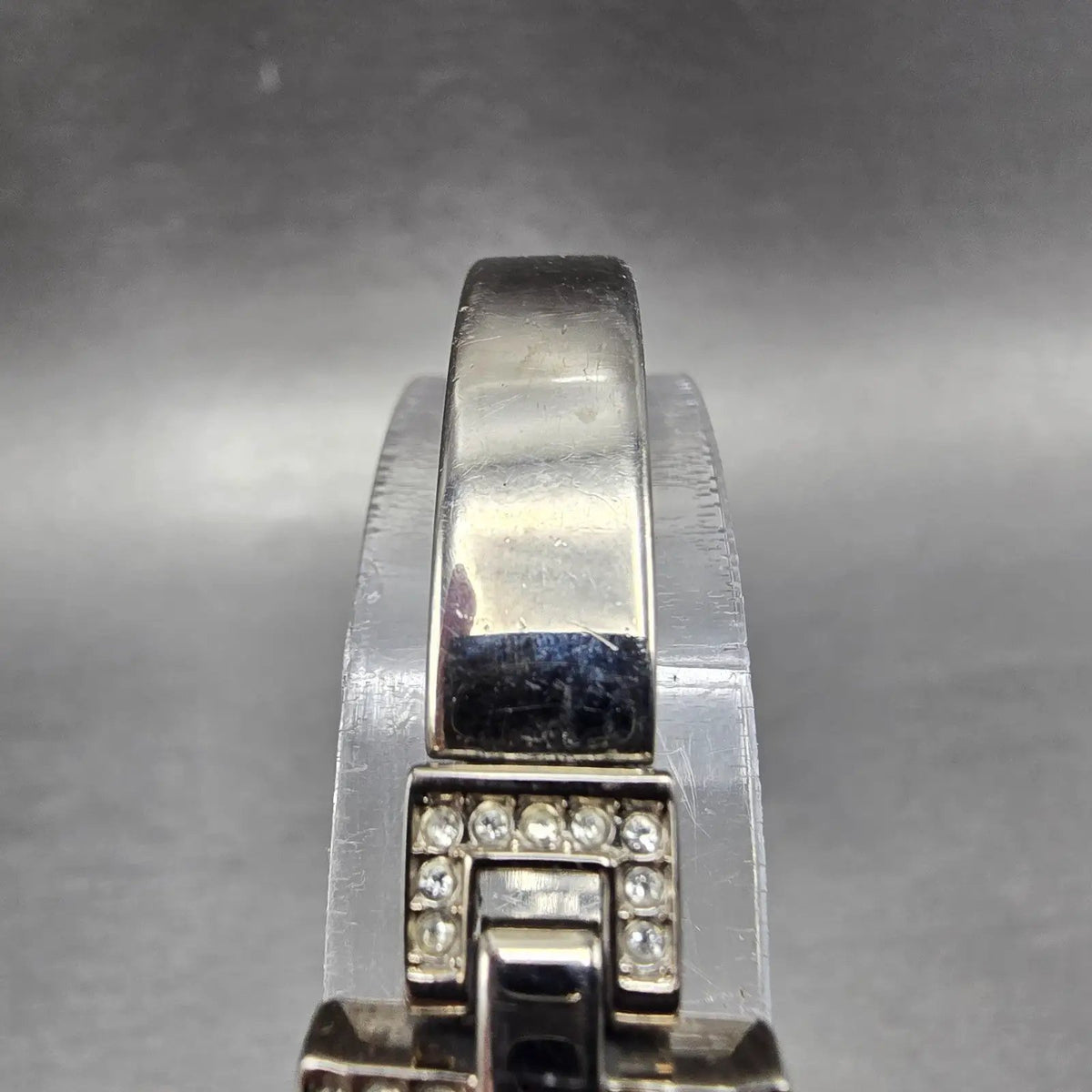 Citizen Eco-Drive Watch Women 14mm Black Dial Silver Gemmed G620-S028841 Works J4