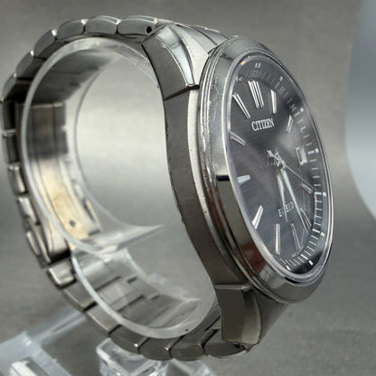 Citizen Eco-Drive Exceed Watch Men 37mm Black Dial Titanium Atomic Date READ!!!!4