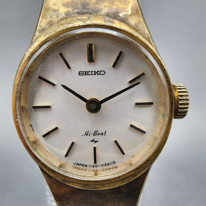 Seiko Watch Women 19mm White Dial Gold Tone Manual Round 11200120 Runs1