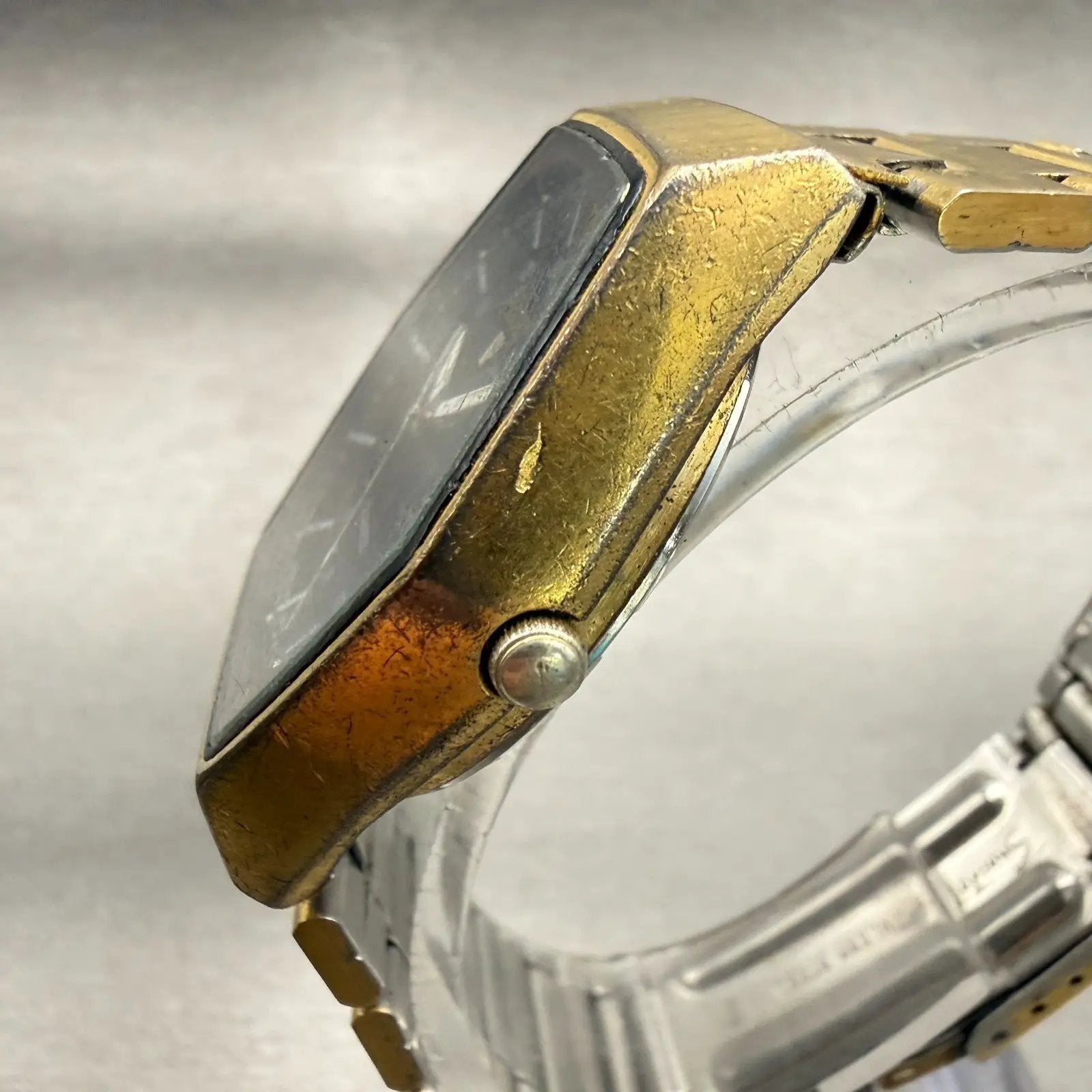 Seiko Pulsar Watch Men 36mm Brown Dial Gold Daydate Hexagon Y563-7029 New Batt2